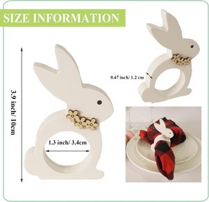 Anneau de serviette créatif en forme de lapin de Pâques, porte-serviettes personnalisé en forme de lapin pour hôtel, maison, mariage, fête, décoration de table de dîner - Product Image 4