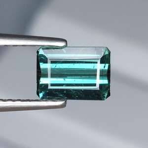 Turmalina verde natural, corte esmeralda, piedra preciosa suelta, cristal verde para la fabricación de joyas, anillo, colgante - Product Image 1