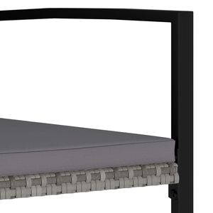 Poly Rattan Patio Chairs Gray Aluminum <b>Frame</b> Outdoor Garden Furniture Contemporary Design Durable Polyester Cushion - Product Image 5