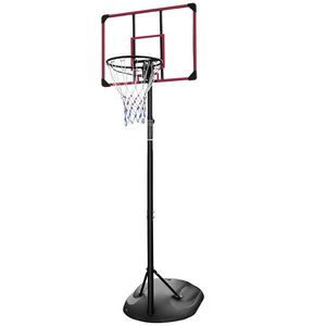 Sistema di Canestro da Basket Portatile per Interni con Palo Regolabile da 7,5ft, 9,2ft, 32 Pollici, Tabellone in Acciaio e Ruote per Giovani e Adulti - Product Image 1