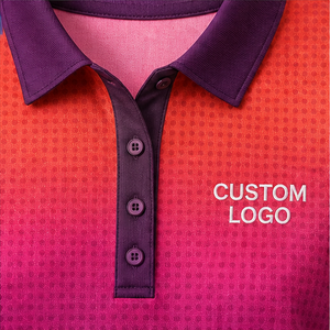 Polo Personalizado para Mujer con Degradado de Coral, Magenta y Morado, de Secado Rápido, Transpirable, Manga Corta, Uniforme de Golf de Alto Rendimiento WPS-0756 - Product Image 6