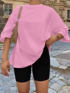 T-shirts amples en coton uni pour hommes et femmes, manches courtes, tendance mode, vêtements de couple, t-shirts personnalisés, couleurs bonbon, hauts d'été - Product Image 6
