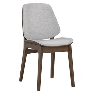 Chaise de salle à manger moderne en bois massif, chaise d'appoint rembourrée, style nordique pour salle à manger, hôtel, maison - Product Image 1