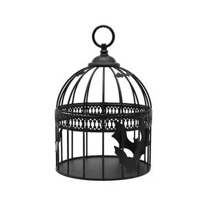 Cage à oiseaux élégante en métal avec espace de jeu ouvert, perchoirs en bois, grille anti-graines amovible et plateau extractible - Product Image 1