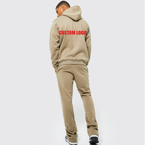 <b>Top</b> High Quality Custom Logo Cotton Winter Hooded Tracksuit Casual Training Windbreaker Set 2 Piece <b>Zipper</b> Hoodie Jogger Unisex - Product Image 5