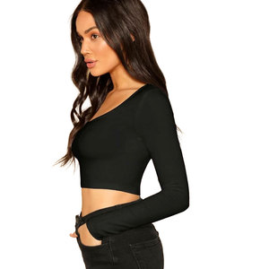 Top Corto para Mujer, Tejido Acanalado Súper Suave, Diseño Moderno con Aberturas, Ligero, Prenda Básica para Uso Diario, Costuras Premium - Product Image 6