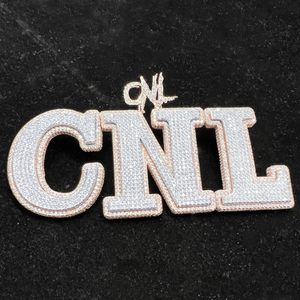 Breloques Lettres CNL Plaqué Or Rose Cristal Strass Argent 925 Pendentif Luxe Unisexe Usage Quotidien - Product Image 1
