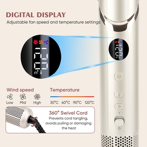 Sèche-cheveux ionique professionnel <span class=keywords><strong>5</strong></span>-<span class=keywords><strong>en</strong></span>-<span class=keywords><strong>1</strong></span> avec peigne soufflant chaud, brosse coiffante électrique et ensemble multi-<span class=keywords><strong>styler</strong></span> - Product Image 2