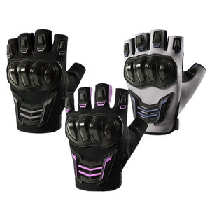 Unisex Half Finger Non-Slip Polyester Riding Gloves with Protective <b>Padding</b> and Hook & Loop Closure for Cycling Summer Use - Product Image 5