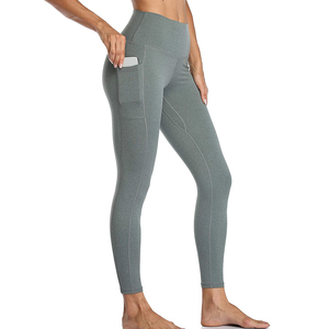 Leggings de sport pour femmes à taille haute, en tricot uni, doux, extensibles, respirants, à séchage rapide, pour le yoga, la course à pied, l'entraînement - Product Image 5