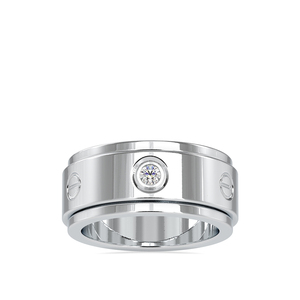 Elegant Design S925 <b>Silver</b> Screw Motif Heavy Wide Band Wedding Anniversary Party Wear <b>Men</b> Diamond <b>Ring</b> - Product Image 5