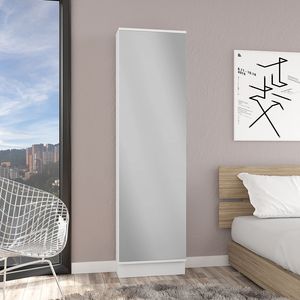 Scarpiera Chimg a porta singola con cinque ripiani interni, finitura bianca, armadietto a porta singola - Product Image 1