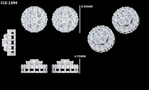 1 Ct Round Cut Lab Grown Diamond Cluster wedding Earrings, Diamond Flower Shaped Screw Back Earrings, Solid 10K White Gold - Product Image 6
