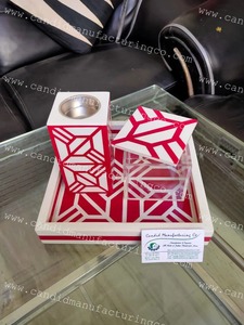 Juego de Incensario Religioso de Resina Geométrica, Estilo Mosaico Hecho a Mano, Bandeja Porta Bakhoor para Decoración del Hogar - Product Image 4