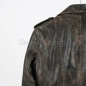 Trendy Leather Jacket for Women Featuring Vintage Distressed Texture and Soft Lining Women Leather Jacket - Product Image 6
