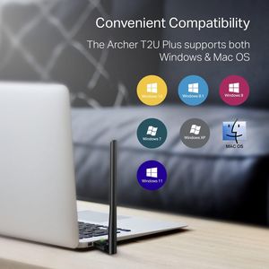 Adattatore WiFi USB AC600 per PC Archer T2U Plus - Scheda di Rete Wireless Dual Band 2.4GHz 5GHz 5dB ad Alto Guadagno per Desktop - Product Image 2
