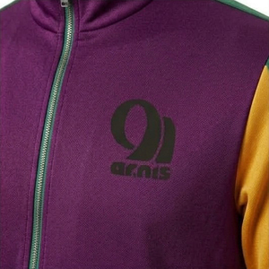Chaqueta de Forro Polar a Cuadros con Bloques de Color para Hombre AR.NIS MUFEX INDUSTRY, Cuello Alto, Cierre Completo, Transpirable, Informal, para Invierno, Morado y Azul - Product Image 3