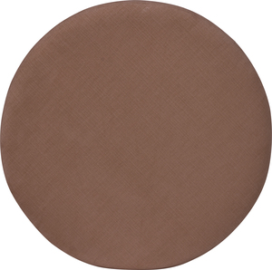 Minimalist <b>Round</b> Almond Upholstered Pouf MDF LVL Veneer Ottoman for Living Room Lounge - Product Image 5