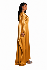 New Customized Casual Loose Fitting <b>Abaya</b> Full Sleeve Length Silk Satin Fabric Anti-Wrinkle Modest Women Wear - Product Image 4