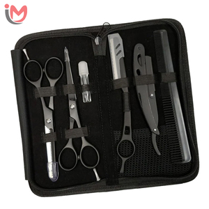 Kits d'outils de barbier : Kit de coiffure professionnel avec ciseaux de coupe et d'éclaircissement, peigne et étui zippé – Service OEM - Product Image 5