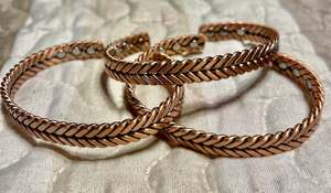 Bracelet en cuivre massif réglable fait main, design traditionnel, pour la santé et la mode, qualité supérieure - Product Image 6