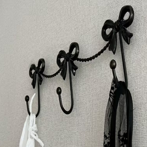 Crochets muraux élégants dorés en forme de nœud, résistants à la rouille, faciles à installer, patères métalliques pour chambre de fille et entrée, style ludique pour fille - Product Image 5