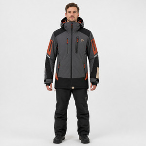 Men's Hooded <b>Ski</b> Jacket Color Blocked Waterproof 10,000mm for Power Stretch Breathable Synthetic -Tex Outdoor Wear - Product Image 4