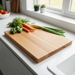Planche à découper en bois fin pour cuisine professionnelle, préparation des aliments, découpe de légumes, fruits, viande, pain, planche durable - Product Image 5