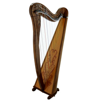 Best Quality Handmade Engraved Harp 30 Strings Black Curved Design RoseWood Materials Customized Color Custom Brand Model