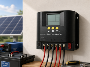 Controlador de Carga Solar <span class=keywords><strong>Santer</strong></span> GM50 2026 de Nuevo Diseño, 12V/24V/48V, 2 Salidas de Fusibles, USB 5V, PWM 50A, Pantalla LCD, 2400W - Product Image 6