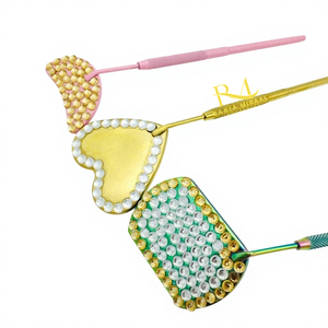 White And Gold Stone / Heart/<b>Square</b> Shape Plasma Color Eyelash <b>mirror</b> And Moon Shape Pink powder coated Color Eyelash <b>Mirror</b> - Product Image 3