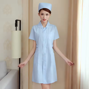 Tenues d'infirmières médicales personnalisées, ensembles de blouses, robes personnalisées bleues pour femmes, uniformes d'infirmières blancs, uniformes d'infirmières en gros - Product Image 4