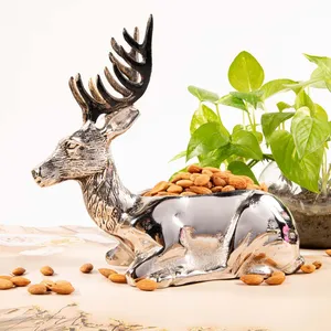 Tazón de Metal Artesanal Ecológico con Diseño de Ciervo Americano, Elegante Decoración de Mesa, Seguro para Uso en 2025, Zahid Exports - Product Image 4