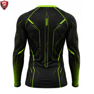 Unisex <b>Long</b> <b>Sleeve</b> <b>Compression</b> <b>Shirt</b> Crew Neck Sublimation Printed Quick Dry Breathable Full <b>Sleeve</b> Sports Body - Product Image 2