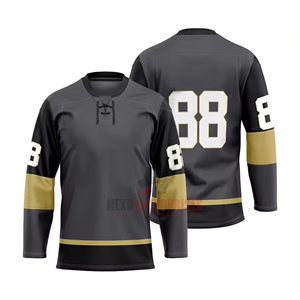 Maillot de hockey sur glace unisexe personnalisé de haute qualité, vêtements de sport pour équipe, nouveau design, best-seller, service OEM disponible, 100% polyester - Product Image 4
