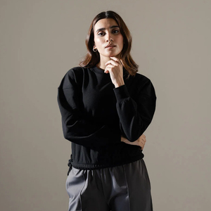 <b>Top</b> Selling Women's Crew Neck Sweatshirt With Side Adjustable <b>Strings</b> Customized Design Full Sleeve Ladies Sweatshirts - Product Image 1