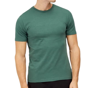 Camiseta Verde Lisa para Hombre a Precio Económico, Cuello Redondo, Manga Corta, Tela Suave y Cómoda, Corte Ajustado, para Uso Diario de Verano, Estilo Urbano - Product Image 5
