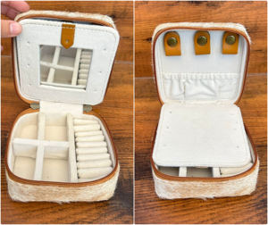 New Cowhide Mini Jewelry Display <b>Box</b> Organizer Portable Luxury Jewelry Storage <b>Box</b> Tooled Leather <b>Travel</b> Jewelry Case Wholesale - Product Image 6