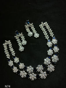 Classic American Diamond Bridal Jewelry <b>Set</b> Two-Piece <b>Necklace</b> <b>and</b> <b>Earrings</b> for Wedding Fashionable Classic Style - Product Image 2