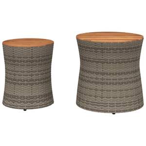 Tavolini da Giardino in Rattan PE Grigio e Marrone, Grandi e Piccoli - Product Image 4