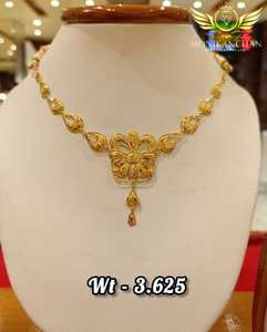 สร้อยคอจี้รูปดอกไม้ทองคำแท้ 22K สำหรับผู้หญิง ดีไซน์เรียบหรู น้ำหนักเบา ทองคำบริสุทธิ์สีเหลือง สำหรับสวมใส่ทุกวัน - Product Image 1
