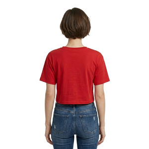 T-shirt court décontracté pour femme, imprimé cœur, coupe ample, manches courtes, vêtement d'été personnalisé, coton doux - Product Image 2
