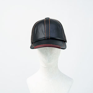 Brown PU Leather Baseball <b>Cap</b> 6-Panel Fitted <b>Vintage</b> Style Unisex Casual Washed Ripped Breathable & Waterproof Four Seasons Wear - Product Image 6