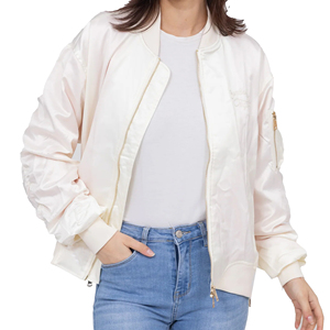 High Quality <b>Lightweight</b> Winter Bomber <b>Jacket</b> for <b>Women</b> Stand Collar Full Zipper Breathable Warm Plus Size Customized Color Logo - Product Image 1