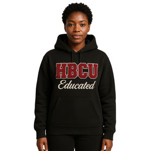 Sudadera con Capucha Negra DST para Hombres, Bordado Chenille, Sororidad Griega Delta Divine Nine, Moda Universitaria - Product Image 1