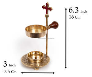 Brûleur d'encens chrétien réglable en laiton avec chauffe-résine en forme de croix pour bougie chauffe-plat ou charbon de bois aux meilleurs prix - Product Image 3