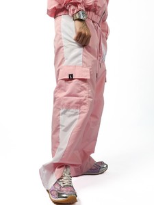 Custom <b>Pink</b> Nylon Windbreaker Set with Adjustable <b>Jacket</b> and Elastic Waist Pants for Lifestyle and Sportswear Collections - Product Image 3