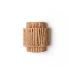 Handwoven Natural Jute Rope Wall Sconce <b>Lamp</b> 3-Tier Boho Chic Woven Hemp Pendant <b>Shade</b> <b>Vintage</b> Farmhouse Hanging Light Fixture - Product Image 1
