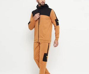 Conjunto Deportivo para Hombre 2026, Color Naranja y Negro, con Capucha, Cierre de Cremallera, Manga Larga, Estilo Casual, para Otoño - Product Image 4
