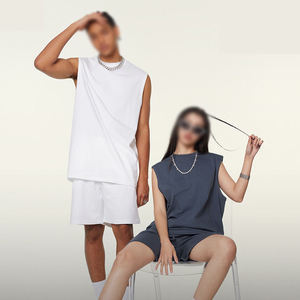 T-shirts sans manches en coton de couleur unie 230G, vêtements de sport, fitness, t-shirt sans manches basique pour homme, logo personnalisé, vêtements unisexes - Product Image 1